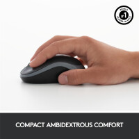 Logitech MK270, Volle Größe (100%), Kabellos, USB, QWERTZ, Schwarz, Maus enthalten