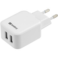 SANDBERG AC Charger Dual USB 2.4+1A EU, Drinnen, AC, USB,...