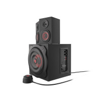 natec GENESIS Helium 610BT, 2.1 Kanäle, 60 W, PC/Laptop, Schwarz, Rot, Holz, Kabelgebunden