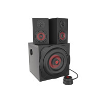 natec GENESIS Helium 610BT, 2.1 Kanäle, 60 W, PC/Laptop, Schwarz, Rot, Holz, Kabelgebunden