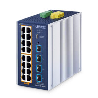 Planet ndustrial L2+ 16-Port 10/100/1000T 802.3at PoE +...