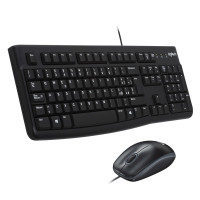 Logitech MK120, Kabelgebunden, USB, QWERTY, Schwarz, Maus...