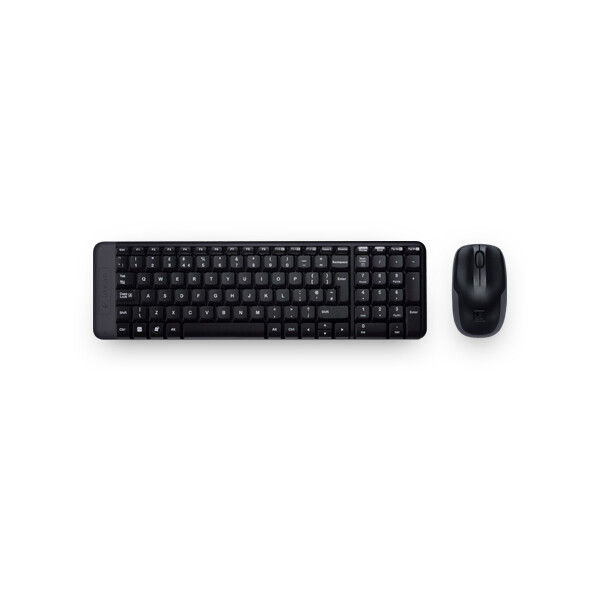 Logitech Wireless Combo MK220, Volle Größe (100%), Kabellos, USB, Schwarz, Maus enthalten