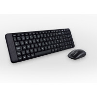 Logitech Wireless Combo MK220, Volle Größe (100%), Kabellos, USB, Schwarz, Maus enthalten