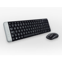 Logitech Wireless Combo MK220, Volle Größe (100%), Kabellos, USB, Schwarz, Maus enthalten