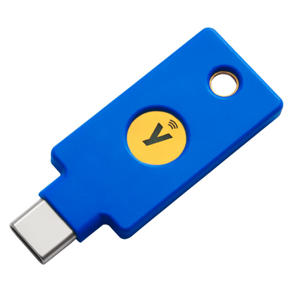 YUBICO Security Key, Windows 10, Mac OS, Android, Blau, USB-C, FIDO 2 Certified, FIDO Universal 2nd Factor (U2F) Certified