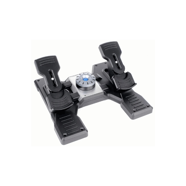 Logitech G Flight Rudder Pedals, Flugsimulation, PC, Analog / Digital, Kabelgebunden, USB 2.0, Schwarz, Silber