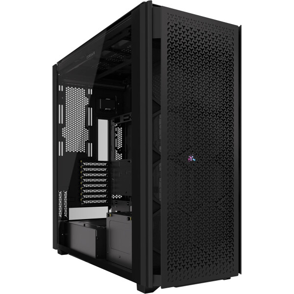 Corsair 9000D RGB AIRFLOW, Full Tower, PC, Schwarz, ATX, Edelstahl, Gehärtetes Glas, 18 cm