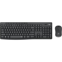 Logitech MK295 Silent, Volle Größe (100%), Kabellos, RF Wireless, QWERTY, Graphit, Maus enthalten