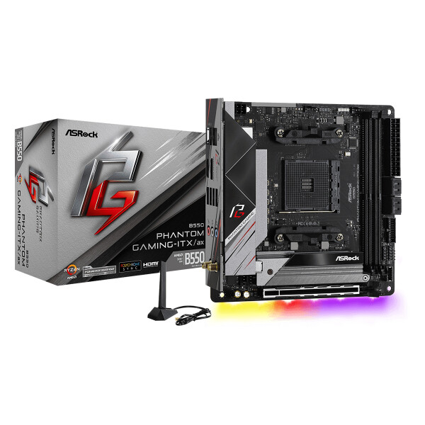 ASRock B550 Phantom Gaming-ITX/a, AMD, Sockel AM4, AMD Ryzen 3000 Series, DDR4-SDRAM, 64 GB, DIMM