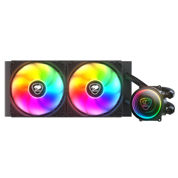 Cougar Gaming CPU Wasserkühlung, Poseidon Elite 240, ARGB, Schwarz, All-in-One-Flüssigkeitskühler, Schwarz
