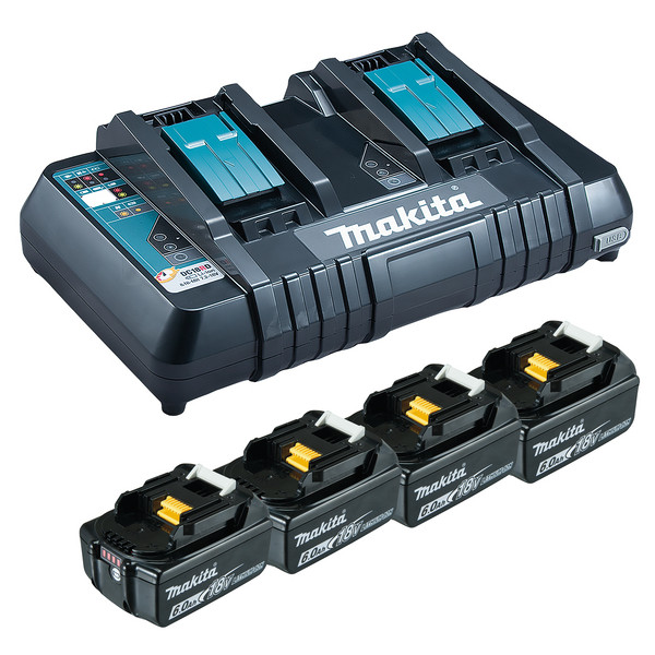 Makita 199485-6, Batterie- & Ladegerät-Set, Lithium-Ion (Li-Ion), 6 Ah, 18 V, Makita, 4 Stück(e)
