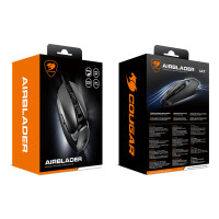 Cougar Gaming Gaming Maus AirBlader, Kabelgebunden, Schwarz, Optisch, USB Typ-A, 16000 DPI, Schwarz