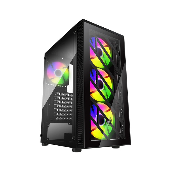 FSP CMT192, Midi Tower, PC, Schwarz, ATX, micro ATX, Mini-ITX, SPCC, Gehärtetes Glas, Multi