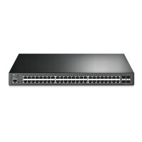TP-LINK JetStream 52-Port Gigabit L2+ Managed Switch mit 48-Port PoE+, Managed, L2/L3, Gigabit Ethernet (10/100/1000), Power over Ethernet (PoE), Rack-Einbau, 1U