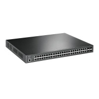 TP-LINK JetStream 52-Port Gigabit L2+ Managed Switch mit 48-Port PoE+, Managed, L2/L3, Gigabit Ethernet (10/100/1000), Power over Ethernet (PoE), Rack-Einbau, 1U