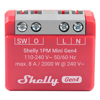 Shelly WLAN-Schaltaktor 1PM Mini Gen4 WiFi-Switch Rot 8 A