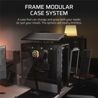 Corsair FRAME 4000D RS, Midi Tower, PC, Schwarz, ATX, EATX, micro ATX, Mini-ITX, Kunststoff, Stahl, Gehärtetes Glas, Gaming