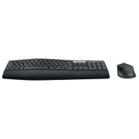 Logitech 920-008225, Volle Größe (100%), Kabellos, RF Wireless + Bluetooth, AZERTY, Schwarz, Maus enthalten