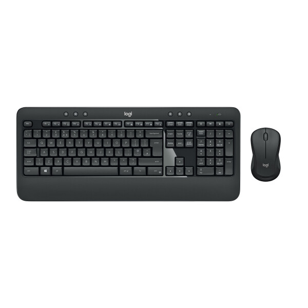 Logitech 920-008679, Kabellos, USB, Membran Key Switch, QWERTY, Schwarz, Weiß, Maus enthalten
