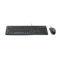 Logitech MK120, Kabelgebunden, USB, QWERTY, Schwarz, Maus enthalten