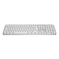 Logitech MX Keys S for Mac, Kabellos, RF Wireless + Bluetooth, Scherenschalter, AZERTY, LED, Aluminium, Weiß