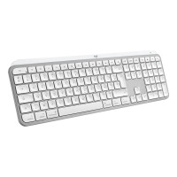 Logitech MX Keys S for Mac, Kabellos, RF Wireless + Bluetooth, Scherenschalter, AZERTY, LED, Aluminium, Weiß