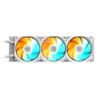 Gigabyte GAMING 360 ICE Flüssigkeitskühler für CPU - 3x120 mm ARGB-Lüfter, Schiebe-Verriegelungsmechanismus, DAISY-CHAIN, Kompatibel mit Intel LGA 1851 und AMD AM5, All-in-One-Flüssigkeitskühler, 12 cm, Weiß