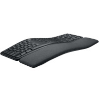 Logitech ERGO K860, Volle Größe (100%), Kabellos, RF Wireless + Bluetooth, Halbmechanischer Schlüsselschalter, Graphit