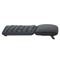 Logitech ERGO K860, Volle Größe (100%), Kabellos, RF Wireless + Bluetooth, Halbmechanischer Schlüsselschalter, Graphit
