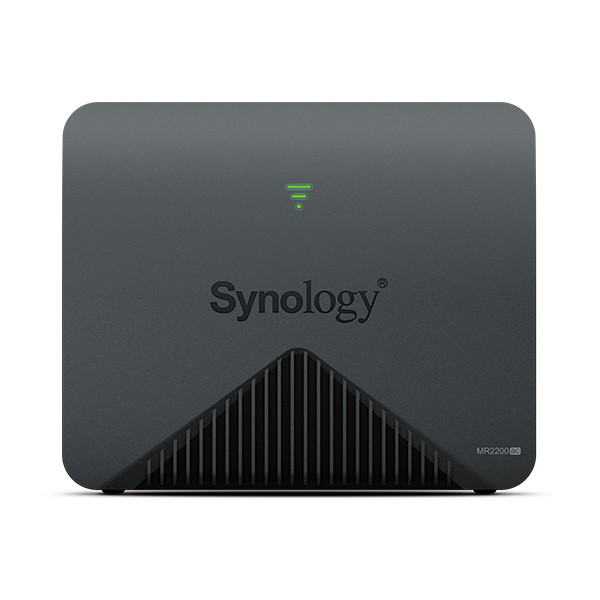 Synology MR2200AC, Wi-Fi 5 (802.11ac), Dual-Band (2,4 GHz/5 GHz), Eingebauter Ethernet-Anschluss, Schwarz, Tabletop-Router