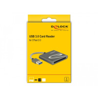 Delock 91525, XQD, Grau, 480 Mbit/s, Aluminium, USB 3.2 Gen 1 (3.1 Gen 1), 50,7 mm
