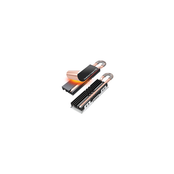 GrauGear Heatpipe Kühlkoerper SSD M.2 NVMe 2280 Graphen-Kupfe