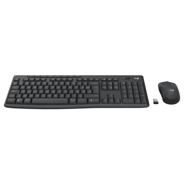 Logitech 920-012068, Kabellos, RF Wireless + Bluetooth, Membran Key Switch, AZERTY, Graphit, Maus enthalten
