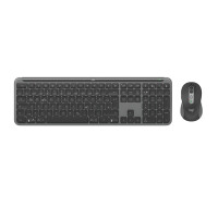 Logitech Signature Slim Combo MK950, Kabellos, RF Wireless + Bluetooth, Scherenschalter, QWERTZ, Graphit, Maus enthalten