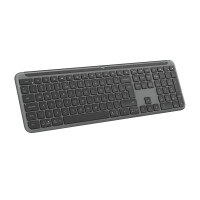 Logitech Signature Slim K950, Volle Größe (100%), Kabellos, RF Wireless + Bluetooth, Scherenschalter, QWERTY, Graphit