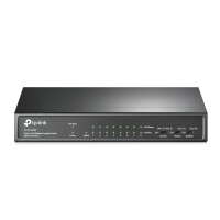 TP-LINK TL-SF1009P, Unmanaged, Fast Ethernet (10/100), Vollduplex, Power over Ethernet (PoE), Wandmontage