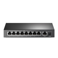 TP-LINK TL-SF1009P, Unmanaged, Fast Ethernet (10/100), Vollduplex, Power over Ethernet (PoE), Wandmontage