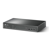 TP-LINK TL-SF1009P, Unmanaged, Fast Ethernet (10/100), Vollduplex, Power over Ethernet (PoE), Wandmontage