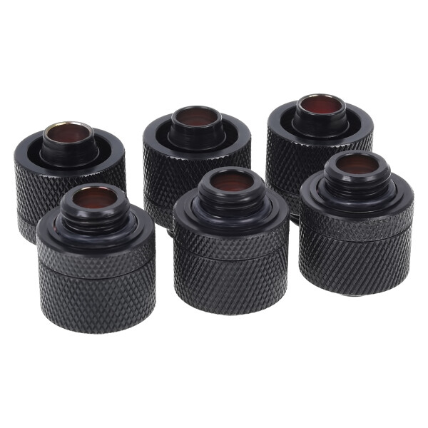 Alphacool 17389, Schwarz, Anpassungssatz, Flüssigkeit, Messing, 1/4 Zoll, weiche Schläuche (PVC, Silikon, Neoprene)