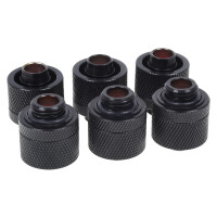 Alphacool 17389, Schwarz, Anpassungssatz, Flüssigkeit, Messing, 1/4 Zoll, weiche Schläuche (PVC, Silikon, Neoprene)
