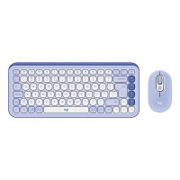 Logitech POP ICON COMBO, Kabellos, Bluetooth, Scherenschalter, QWERTY, Lila, Weiß, Maus enthalten