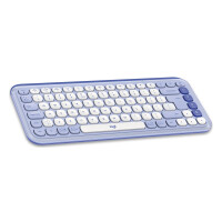 Logitech POP ICON COMBO, Kabellos, Bluetooth, Scherenschalter, QWERTY, Lila, Weiß, Maus enthalten