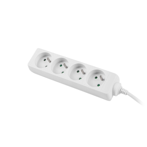 Lanberg PS0-04E-0150-W, 1,5 m, 4 AC-Ausgänge, Indoor, Typ E, Weiß, 10 A