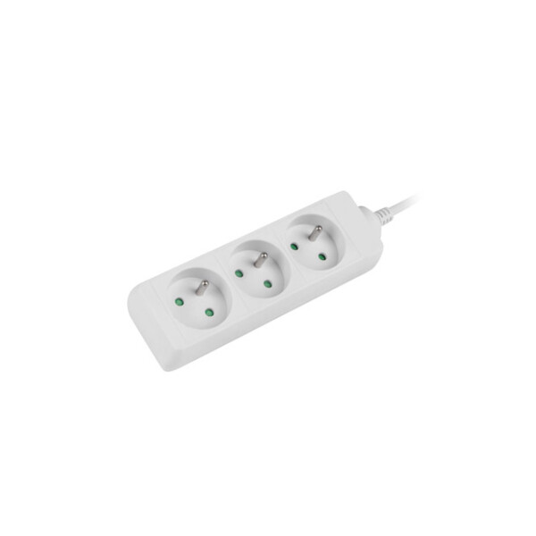 Lanberg PS0-03E-0150-W, 1,5 m, 3 AC-Ausgänge, Indoor, Typ E (FR), Weiß, 10 A