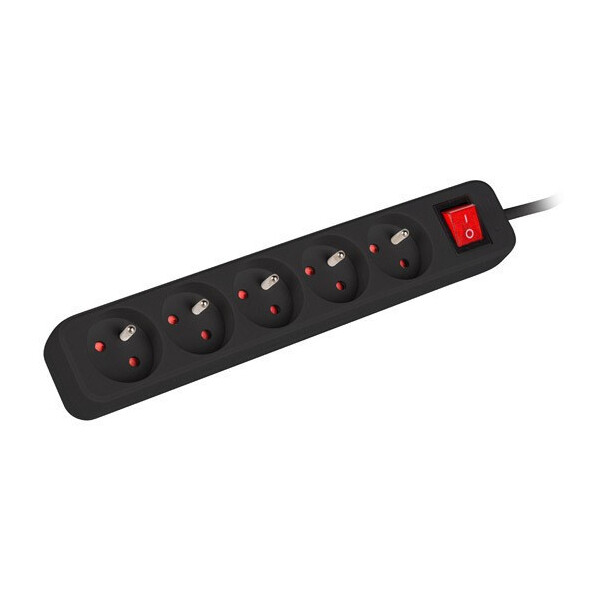 Lanberg PS1-05E-0150-BK, 1,5 m, Drinnen, Typ E, Gerade, IP20, Überlastschutz