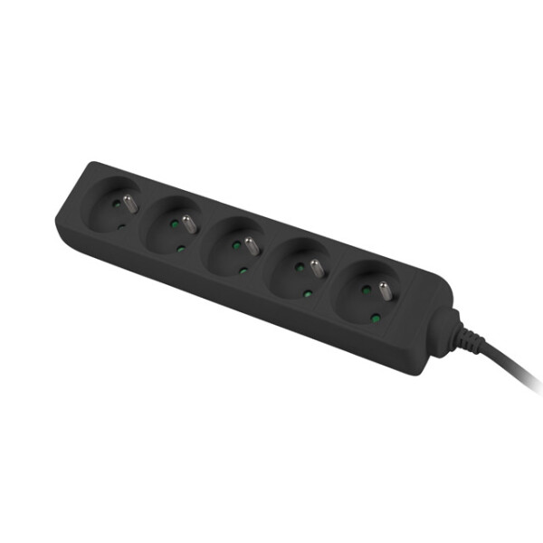 Lanberg PS0-05E-0150-BK, 1,5 m, 5 AC-Ausgänge, Indoor, Typ E, Schwarz, 10 A