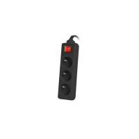 Lanberg PS1-03E-0150-BK, 1,5 m, 3 AC-Ausgänge, Indoor, Typ E, Schwarz, 2500 W