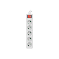 Lanberg PS1-05E-0150-W, 1,5 m, 5 AC-Ausgänge, Indoor, Typ E, Weiß, 2500 W