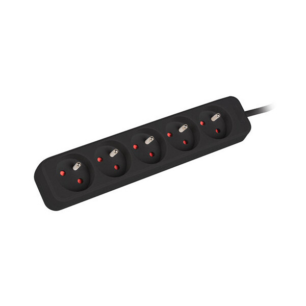 Lanberg PS0-05E-0100-IEC-BK, 1 m, Drinnen, Typ E, C14-Koppler, Gerade, Schwarz
